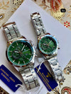 Luxury Couple Watch Set | Bophier Men’s & Women’s Chronograph Watch | Premium Metal Strap with Date – Free Shipping