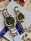 Luxury Couple Watch Set | Bophier Men’s & Women’s Chronograph Watch | Premium Metal Strap with Date – Free Shipping