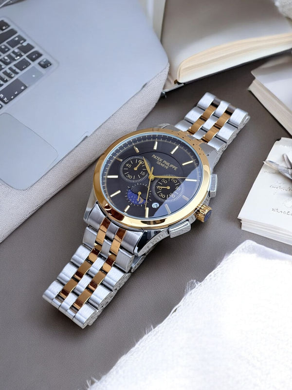 Patek Philippe Premium Men’s Watch | Luxury Steel Chronograph – TrueSymbol.in