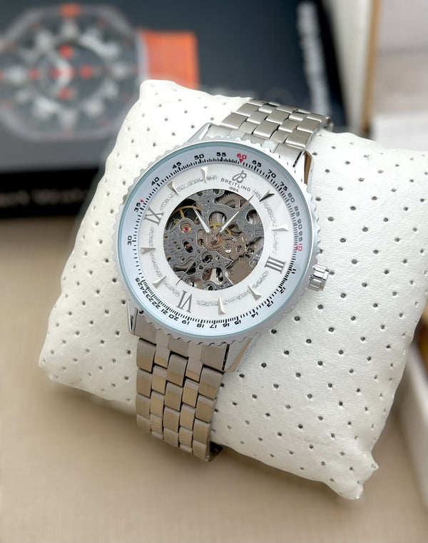 Henric Black Carved Dial Mechanical Watch for Men