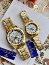 Luxury Couple Watch Set | Bophier Men’s & Women’s Chronograph Watch | Premium Metal Strap with Date – Free Shipping