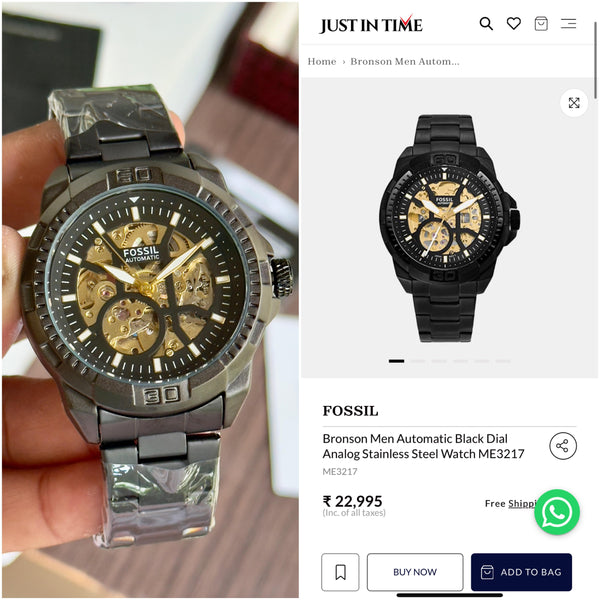 Fossil Bronson ME3217 | Premium Skeleton Automatic Watch (44mm)