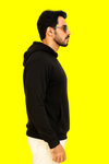Premium Heavy Black Cotton Fleece Hoodie for Men – Winter Essential 2025 | TrueSymbol.in