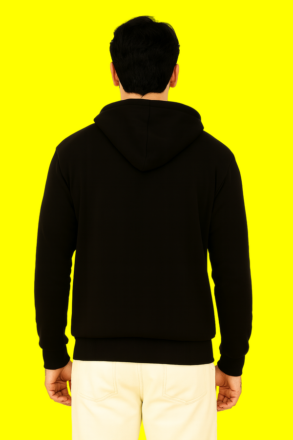 Premium Heavy Black Cotton Fleece Hoodie for Men – Winter Essential 2025 | TrueSymbol.in