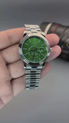 Rolex Sky-Dweller | Silver Stainless Steel Watch with Iconic Green Dial (41mm)